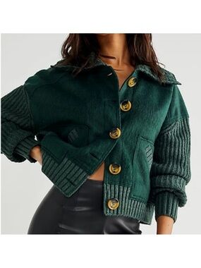 Free People Green Bennie Cardigan